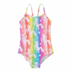 Aowear Baby Girls Swimsuits Children Comfortable One-piece Mermaid Bathing Suits Kids