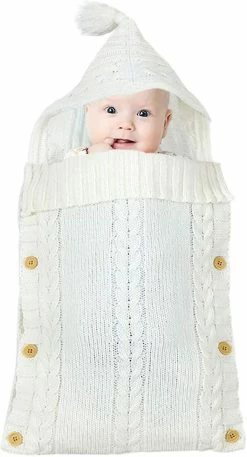 Unbranded Baby Knitted Sleeping Bag Wrap Blanket70*35cm