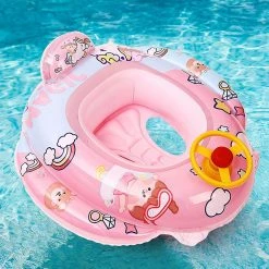 DEWENWILS Dww-swimming Pool Baby Floater, Swimming Floater, Baby Inflatable Floater With Steering Wheel And Horn, Summer Outdoor Water Floater, Steering Wheel C
