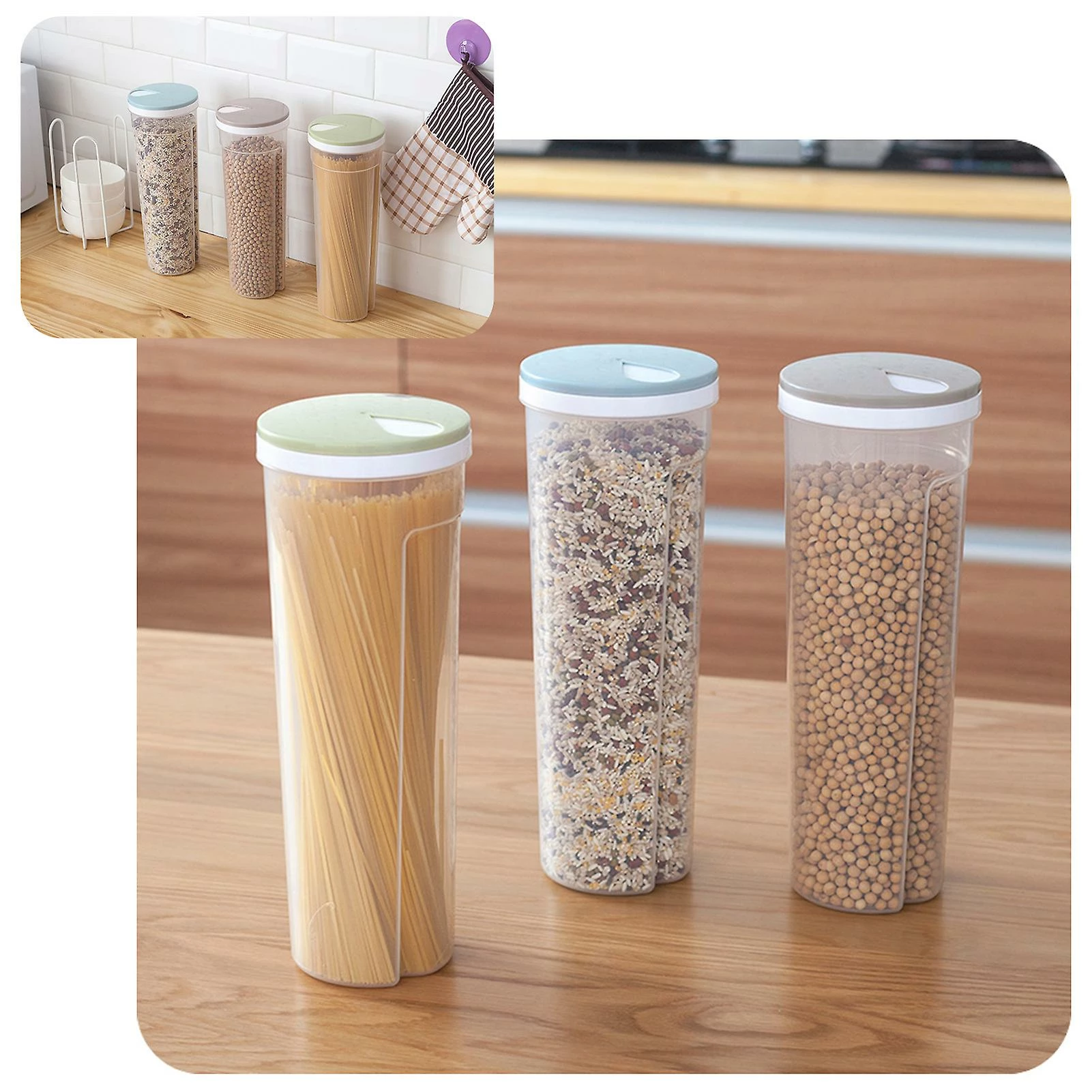 Unbranded Spaghetti Pasta Container Noodle Container Airtight Food Storage Containers With Adjustable Lid Multi-purpose Pantry Organization And Storage For Nood - Image 5