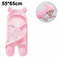 Keepsmile Baby Swaddle Blanket Boys Girls Cute Cotton Plush Receiving Blanket Newborn Sleeping Wraps Plush Sleeping Bag