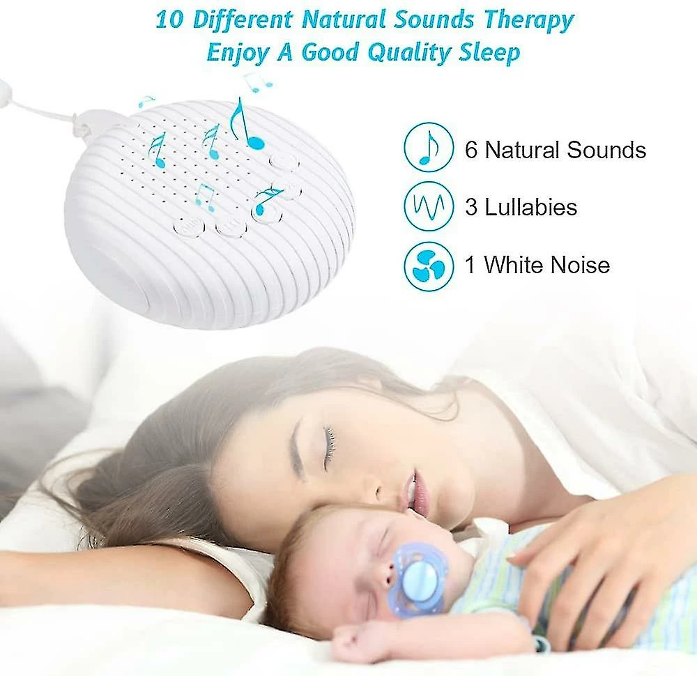 A Smile White Noise Machine, 10 Soothing Natural Sound Therapy Portable Sleep Sound Machine, Usb Rechargeable Baby Sleep Machine - Image 2