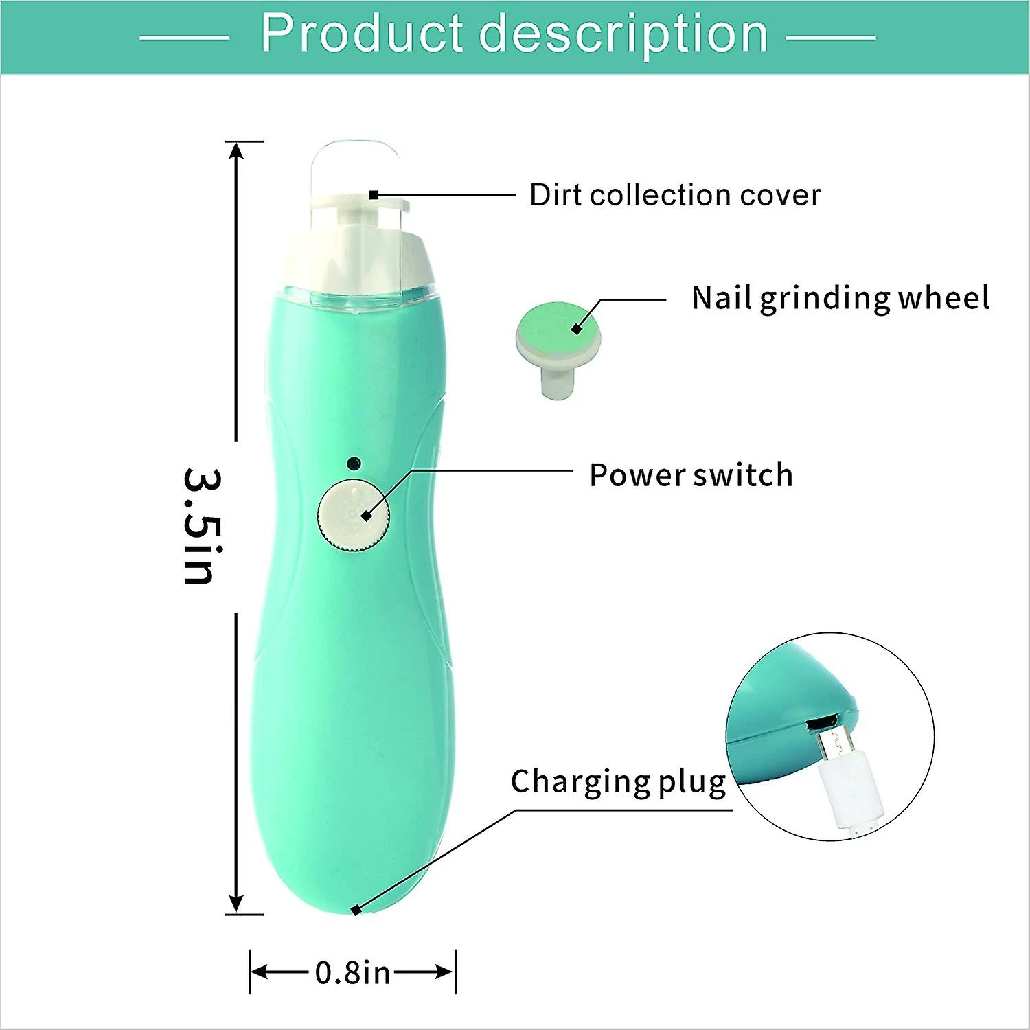 Unbranded Baby Nail Trimmer File With Usb Charger, Electric Nail Clipper Manicure Kit For Newborns - Image 2