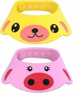 Unbranded Baby Shampoo Shower Hat, Pack Of 2 Adjustable Kids Protection Cap Bath Hair Washing Shield