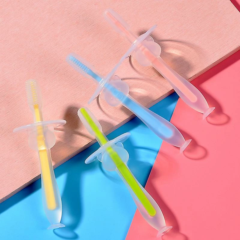 Unbranded 360 Baby Toothbrush With Suction Base Infant Silicone Toothbrush Teethers For Babies Teet - Image 3