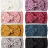8pcs Baby Girls Nylon Hair Bows Headbands Stretchy Handmade Hair Bands Soft Hair Gift
