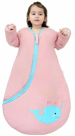 Unbranded Baby Sleeping Bag Winter With Detachable Long-sleeved Padded Baby Sleeping Bag Small Children Year-round Sleeping Bag Pajamas For Boys And Girls, 80cm