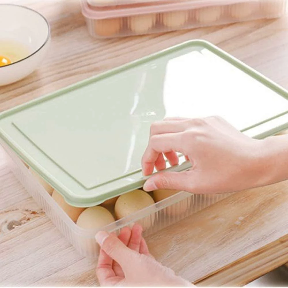 Unbranded 2 Pcs Egg Box Egg Storage Box Kitchen Fridge Egg Container With Lid Storage Container For 24 Eggs For Kitchen Camping Picnic Food Storage - Image 2