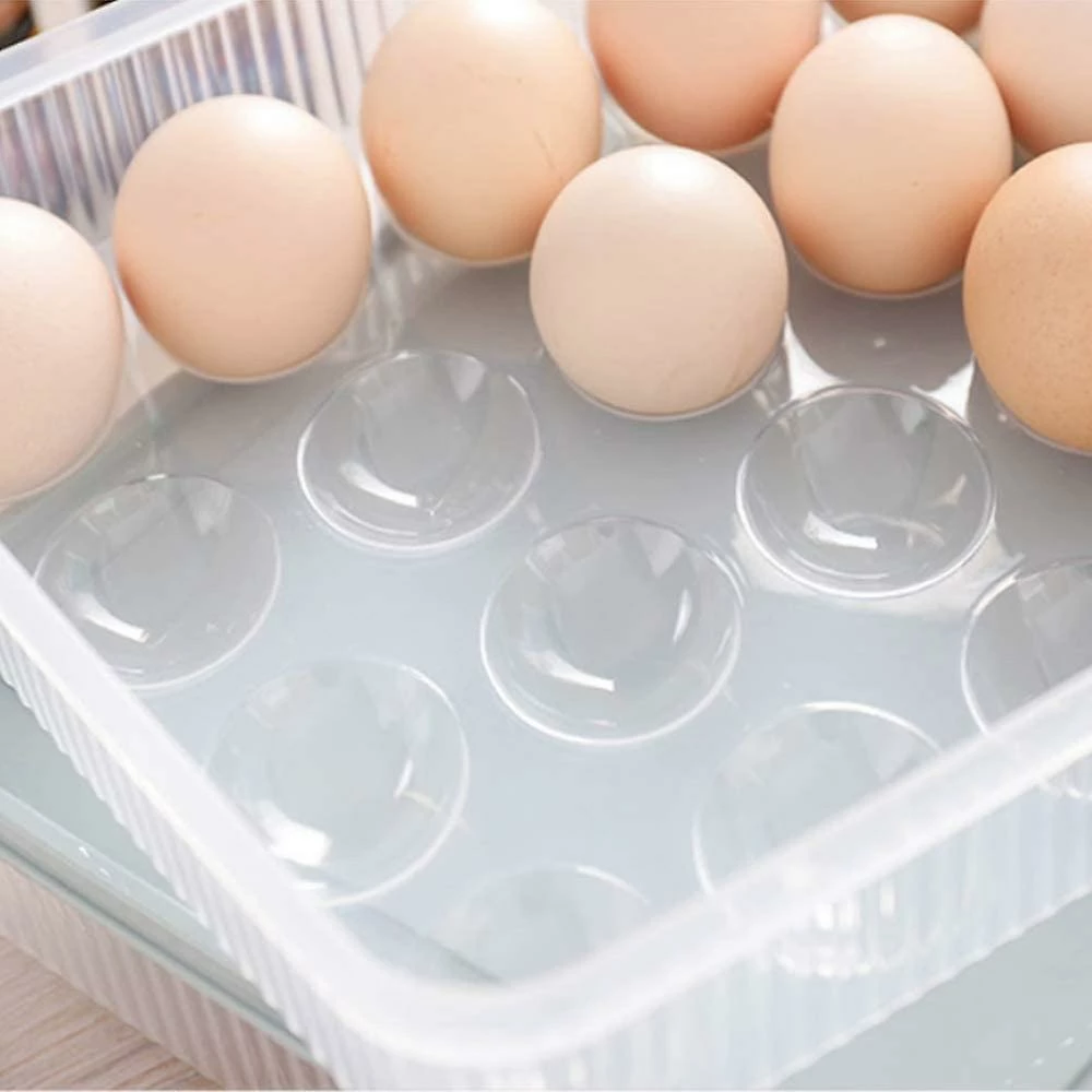 Unbranded 2 Pcs Egg Box Egg Storage Box Kitchen Fridge Egg Container With Lid Storage Container For 24 Eggs For Kitchen Camping Picnic Food Storage - Image 3