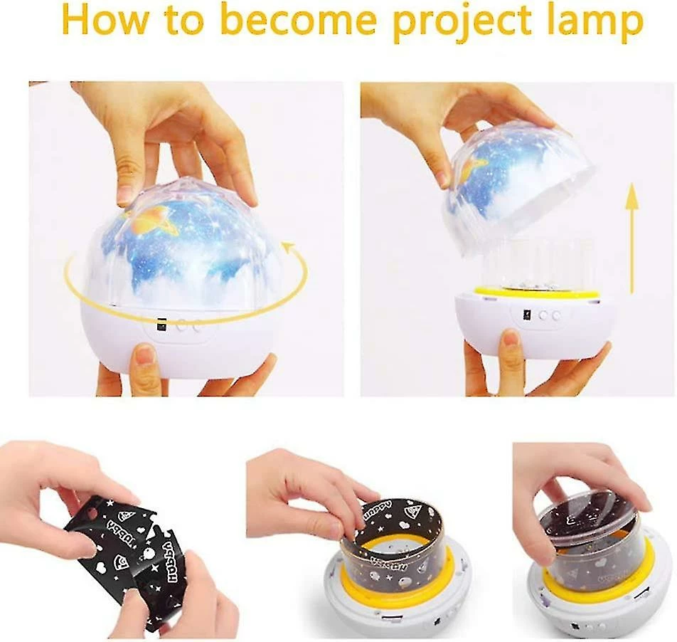 Unbranded Night Light Projector For Kids - 360 Rotating Planet Universe Projection Lamp Rotatable With 5 Films And 4 Modes For Bedroom Adults Kids Baby Bedroom - Image 4