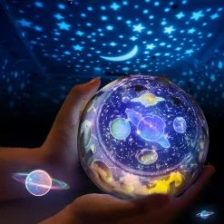 Unbranded Night Light Projector For Kids - 360 Rotating Planet Universe Projection Lamp Rotatable With 5 Films And 4 Modes For Bedroom Adults Kids Baby Bedroom