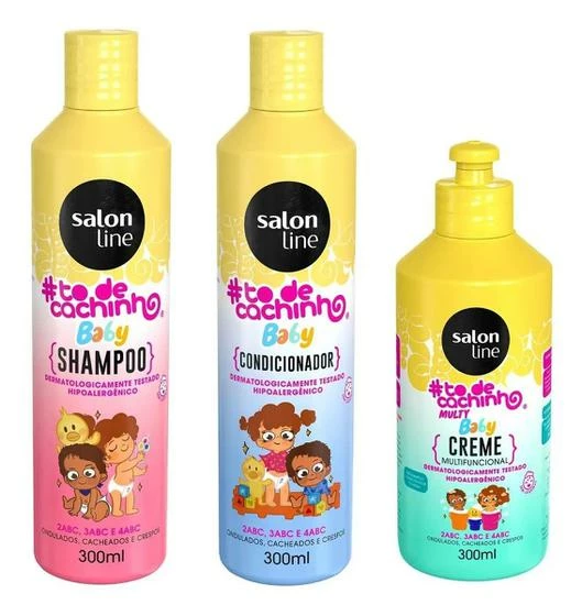 Kit Baby To De Cachinho - Shampoo, Condicionador E Creme - Salon Line