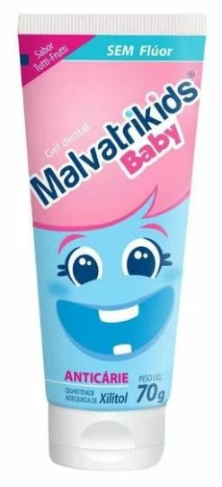 Gel Dental Infantil Malvatrikids Baby Sem Flúor Com Xilitol 70gr