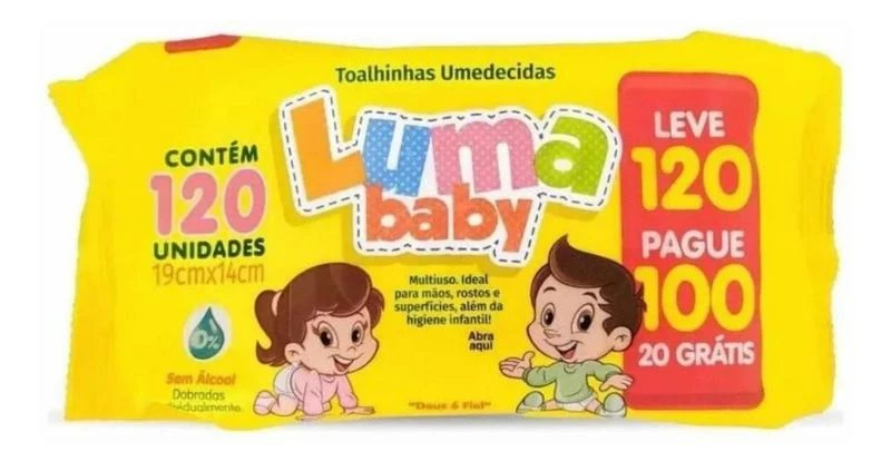 Caixa Toalhas Umedecidas Luma Baby 12 Und Com 120 Cada - Image 2