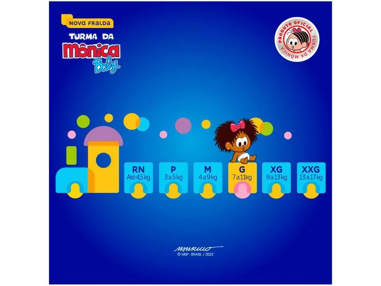 Fralda Turma Da Mônica Baby Tam. RN Até 4,5kg - 36 Unidades - Image 6