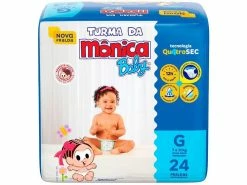 Fralda Turma Da Mônica Baby Tam. G 7 A 11kg - 24 Unidades