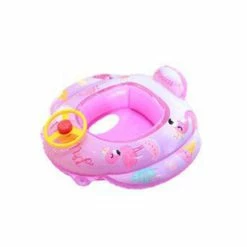 Unbranded Baby Inflatable Pool Float Ring With Steering Wheel Horn For Kids Seat Infant Boat Po