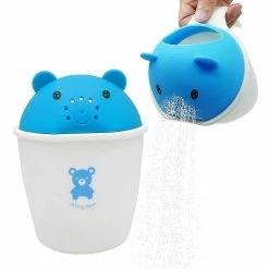 Magene Baby Bath Rinse Cup - Little Bear Cartoon Baby Shower Cups With Handle - Bath Rinser Pail To Wash Hair And Wash Out Shampoo By Protecting Infant Eyes