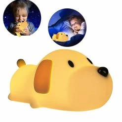 Unbranded Led Nursery Night Lights For Kids, Baby Girl Gifts, Silicone Puppy Baby Night Light With Touch Sensor - Portable And Rechargeable Lamps For Bedrooms