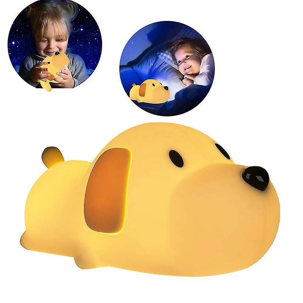 Unbranded Led Nursery Night Lights For Kids, Baby Girl Gifts, Silicone Puppy Baby Night Light With Touch Sensor - Portable And Rechargeable Lamps For Bedrooms