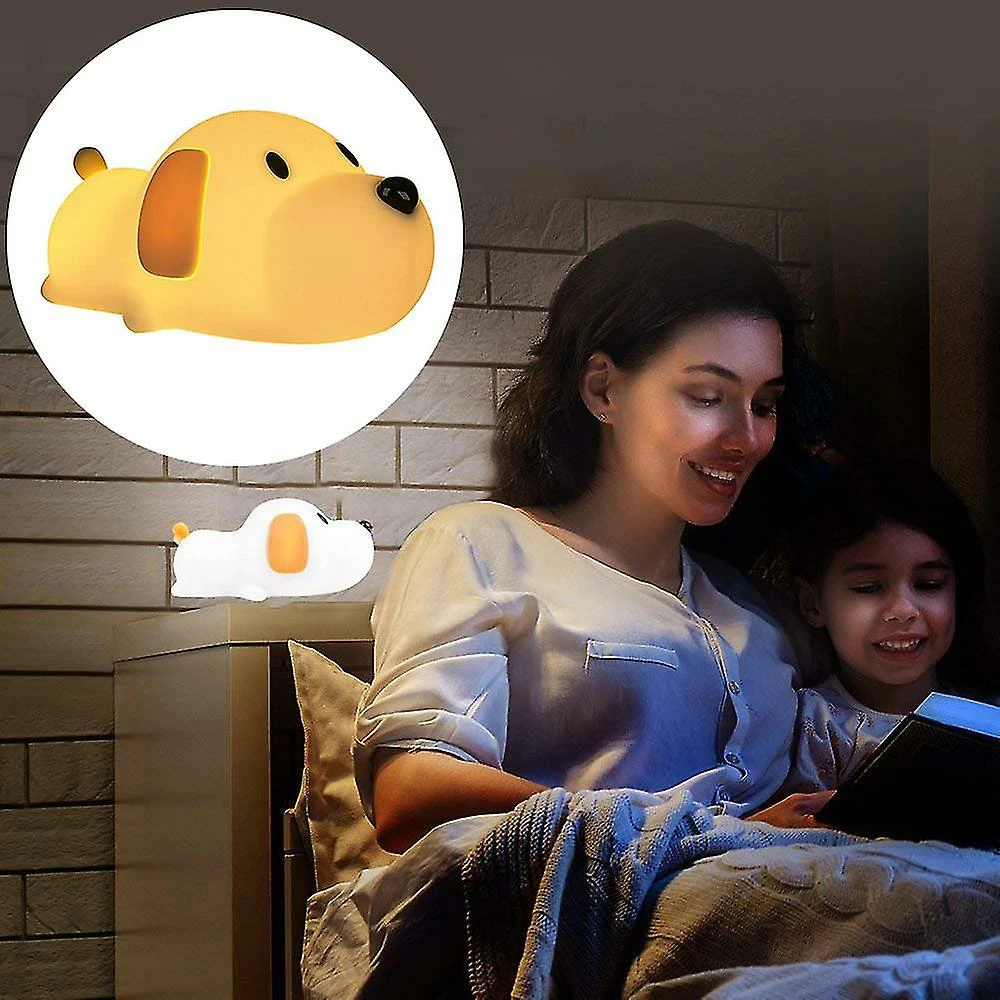 Unbranded Led Nursery Night Lights For Kids, Baby Girl Gifts, Silicone Puppy Baby Night Light With Touch Sensor - Portable And Rechargeable Lamps For Bedrooms - Image 3