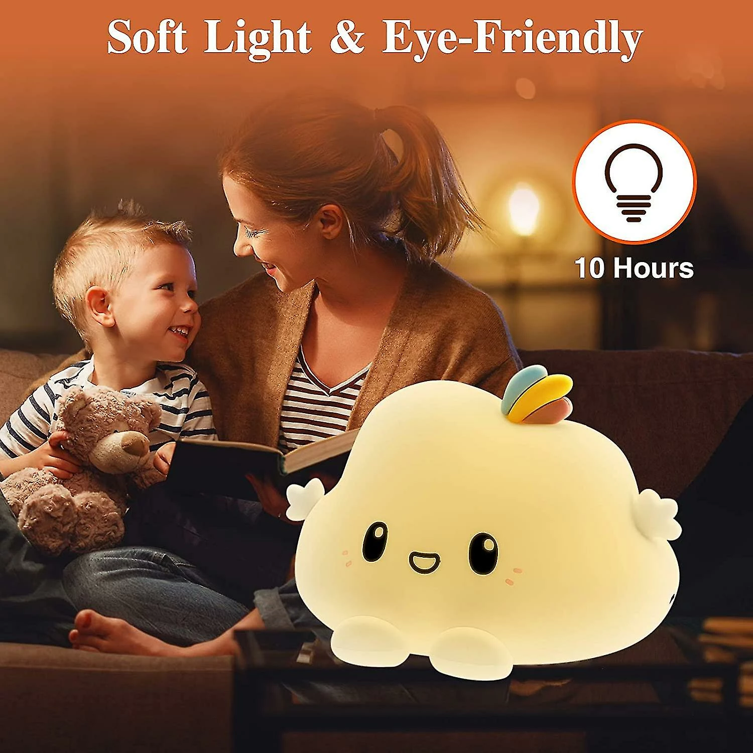 Unbranded Led Night Light Children Bedside Lamp Baby Portable Usb Charging Night Lamp Light For Reading, Sleeping And Relaxing, Touch Light With Warm White - Image 5