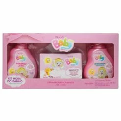 Kit Shampoo, Condicionador E Sabonete Bebes Baby Muriel Rosa
