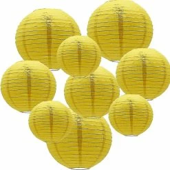 Unbranded Round Hanging Paper Lans Decorations For Party Wedding Birday Baby Showers Supplies, 12'', 10'', 8'', 9 Pack