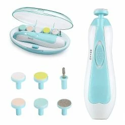 Loffity Piao Blue Electric Baby Nail Trimmer, Safe Baby Nail File For Newborn To Toddler Toes And Fingernails, Kids Nail Care, Polish And Trim