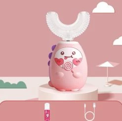 Unbranded Children's Electric Toothbrush U-shaped Toothbrush Usb Charging Cartoon Baby Tooth Cleaner