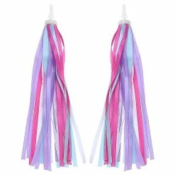 Unbranded 1 Pair Kids Bicycle Tassel Ribbon,children Scooter Handlebar Streamers Bicycle Grips Ribbon Baby Carrier Accessories Easy Attach To Handlebars