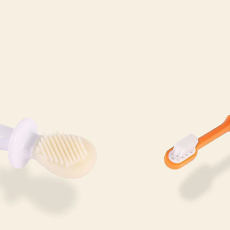 Unbranded 4pcs Set Baby Tongue Cleaner/safety Guard+scraper Newborn+soft Bristle Toothbrush+silicone Training Teeth Brush Compatible With Kids,infants,toddlers