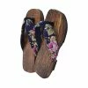 Toyvian Paulownia Children Clogs Baby Slippers Cos Student Clogs Flops Size 18-26 Black Plum Flower