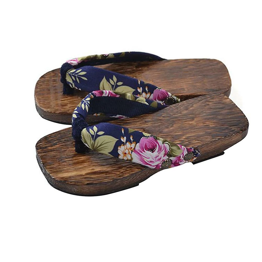 Toyvian Paulownia Children Clogs Baby Slippers Cos Student Clogs Flops Size 18-26 Black Plum Flower - Image 3