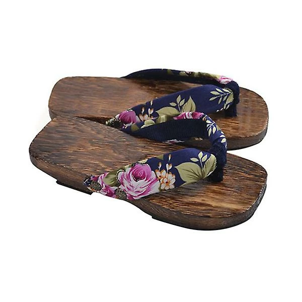 Toyvian Paulownia Children Clogs Baby Slippers Cos Student Clogs Flops Size 18-26 Black Plum Flower - Image 4