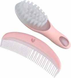Unbranded Baby Soft Brush And Comb Set Eco Friendly Massage Hairbrush Bath Brush For Newborns And Toddlers (pink,1set)