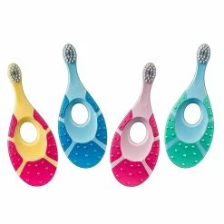 Unbranded Baby Toothbrush 0-2 Years Old | Dot Brush With Super Soft Hairs And Soft Bite Ring For Baby Gums, Easy To Hold | Lot Of 4 Free Shipping