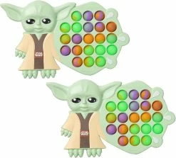 Liangnv Baby Yoda Fidget Brinquedo Bonito Yoda Fidget Toy Toy Pop Bubble Reduzir O Estresse E A Ansiedade Especialmente Para Crianças E Adultos (yoda-2pcs)