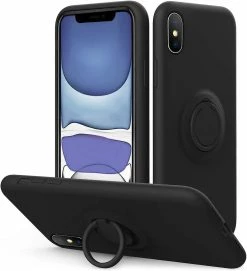 Liangnv For Iphone Xs/x Case Kickstand | Baby Grade Liquid Silicone | 10ft Drop Tested Protective, Microfiber Lining Shockproof Full-body Cover Case For Iphon