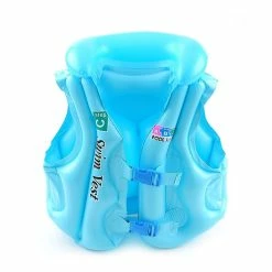Unbranded 3-10 Age Childs Inflatable Life Vest Baby Swimming Jacket Buoyancy Pvc Floats Kid Learn To Swim Boating Safety Lifeguard Vestblue