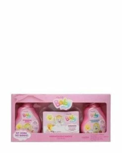 Kit Shampoo, Condicionador E Sabonete Bebes Baby Muriel Rosa