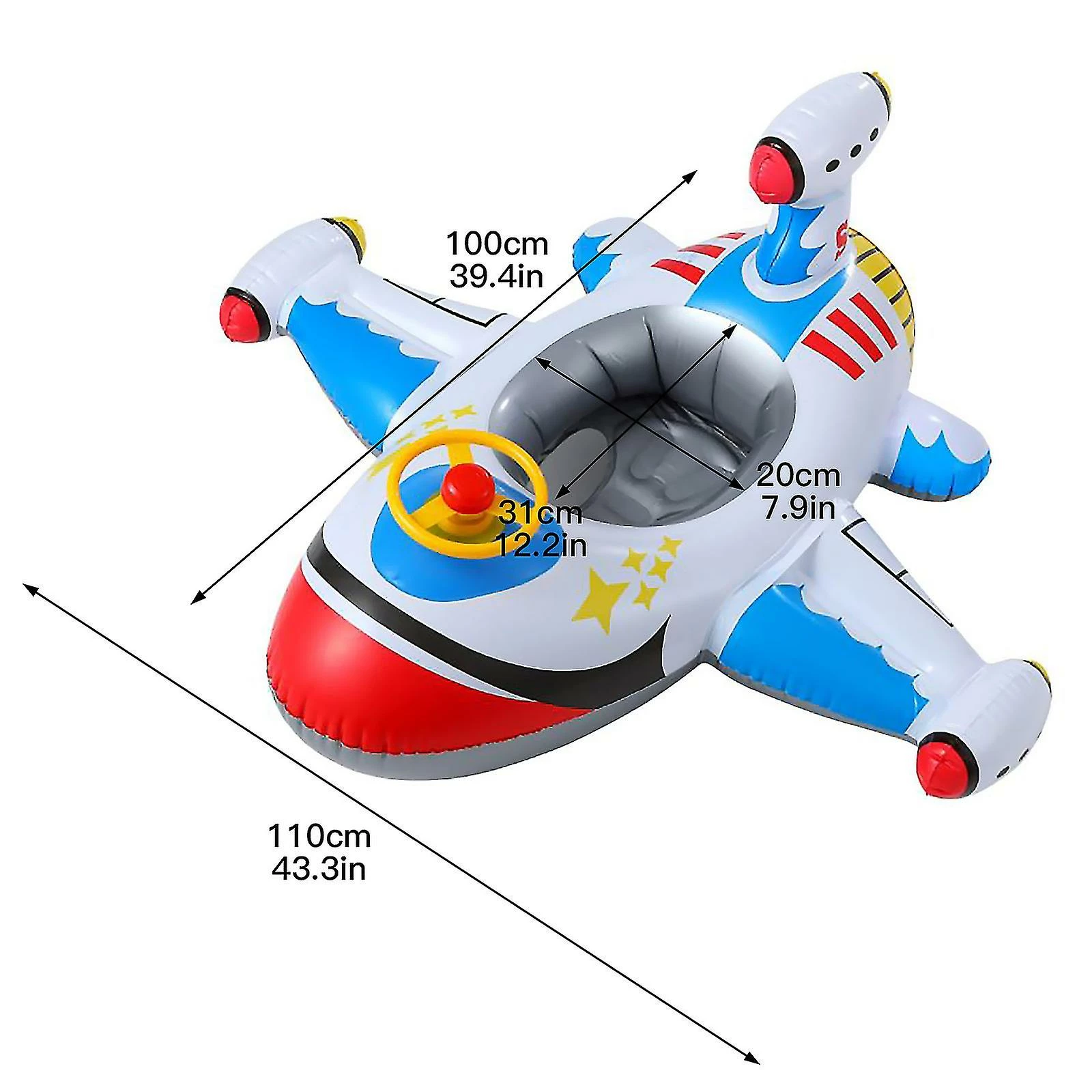 Unbranded Water Toy Baby Swimming Airplane Seat High Quality For Children New Summer Indoor Outdoor Pool Inflatable Floats - Image 2