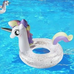 Unbranded Toddler Pool Floats, Kids Adult Inflatable Float Raft With Handle, Water Swim Beach Floaties Toys Party Supplies, Baby Swimming Ring For 2-8 Years Old