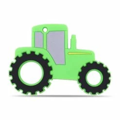 Unbranded Baby Tractor Car Silicone Teether,sensory Chew Toys,bpa Free Soft And Effective Infant Teething Pain Relief Toys,freezer Safe,food Grade ,green