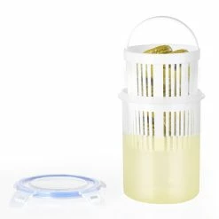 Unbranded Best Offer Pickle Jar With Strainer Insert, Deli Food Storage Container, Pickle Holder Keeper Lifter