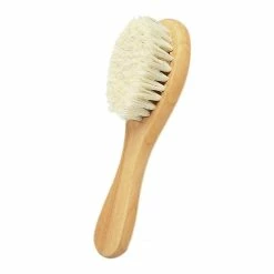 Unbranded Natural Wooden Handle Soft Press Baby Hairbrush And Super Soft Hair Suitable For Newborns And Child