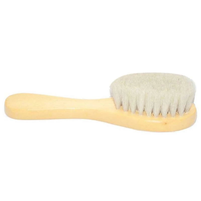 Unbranded Natural Wooden Handle Soft Press Baby Hairbrush And Super Soft Hair Suitable For Newborns And Child - Image 4