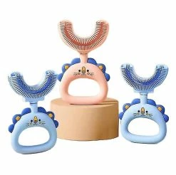 Unbranded Manual Baby U-shaped Toothbrush 360 Limpeza Oral Massagem Soft Brush Head Food Grade Silicone Toothbrush Raoliang