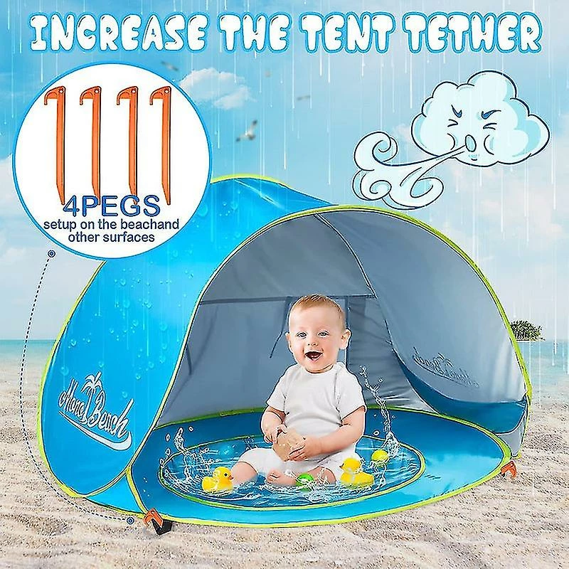Unbranded Baby Beach Tent Pop Up, Portable Uv Protection Sun Shelter - Image 2