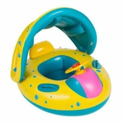 Nw 1776 Baby Swimming Ring Pvc Inflatable Adjustable Sunshade Portable Kids Water Toys